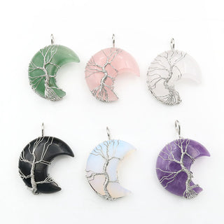 Moon Crystal Tree Of Life Necklace